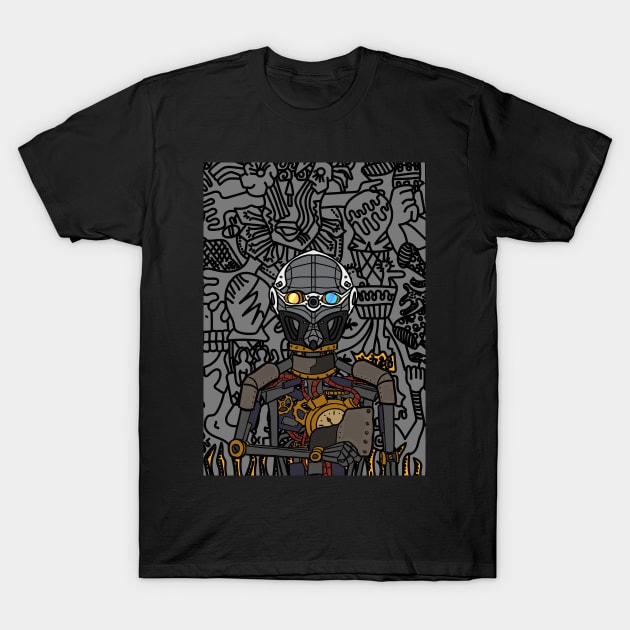 Embrace the Shadows: NFT Character - RobotMask Doodle - The Dark One Edition on TeePublic T-Shirt by Hashed Art